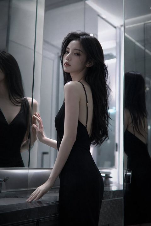 氛围感冷艳镜面人像