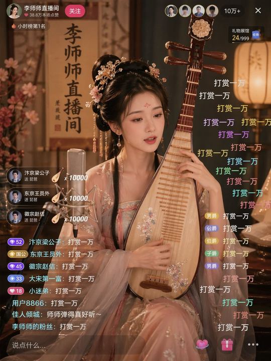 古风美女直播场景