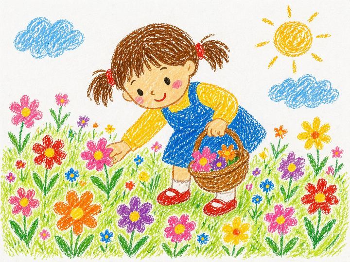 蜡笔画风格提示词