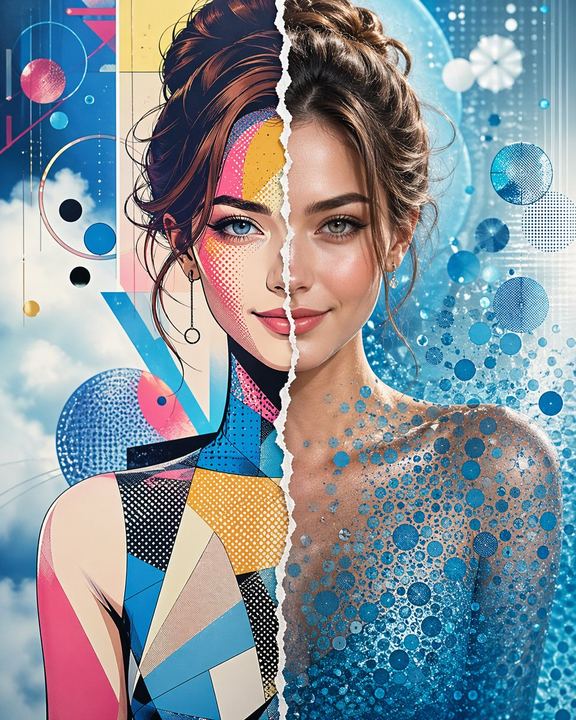 分裂风格艺术肖像