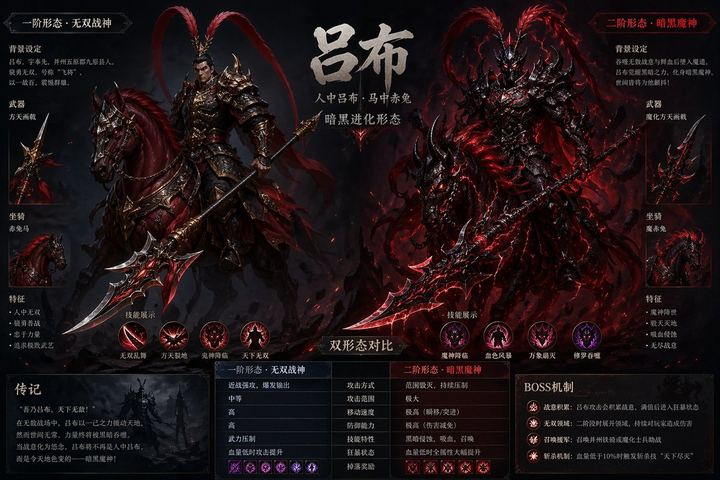 吕布游戏 Boss 双形态设计