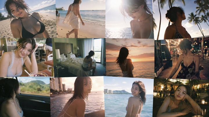 夏威夷情感独旅拼贴画