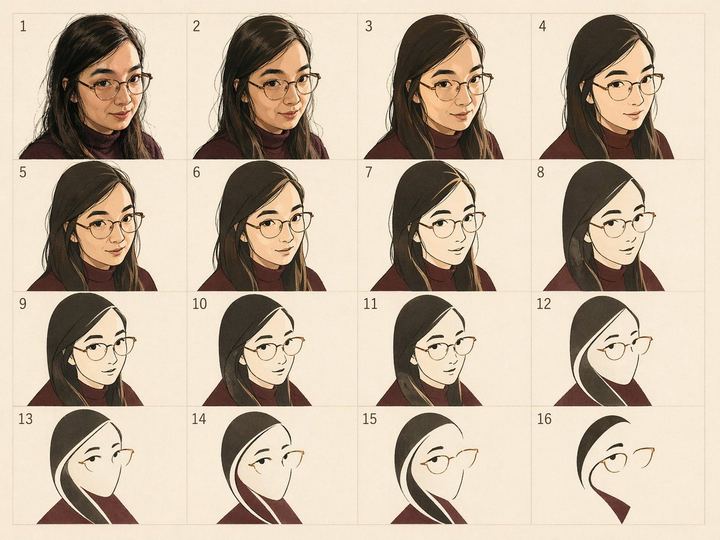 16 宫格肖像抽象化研究