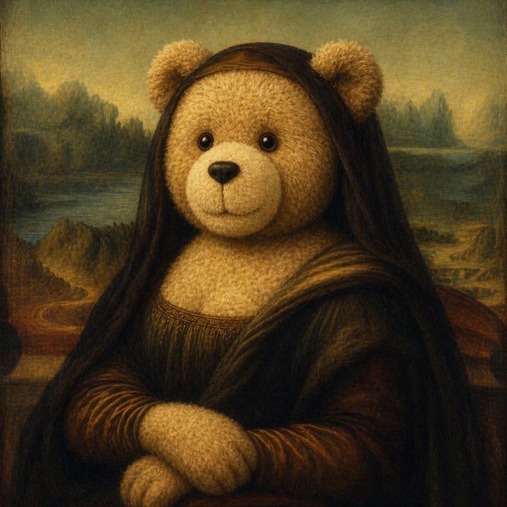 泰迪熊版蒙娜丽莎混合体