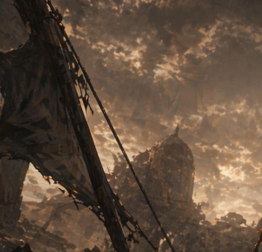 黄昏下的末日废墟