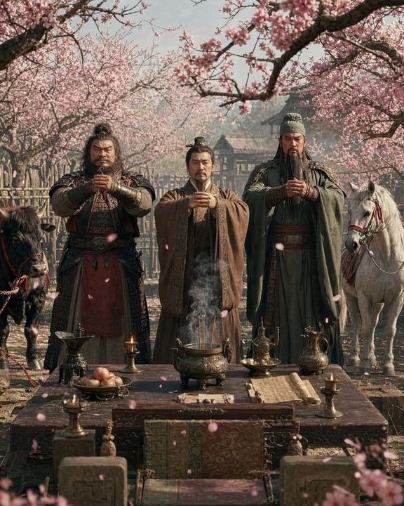 桃园结义电影感场景