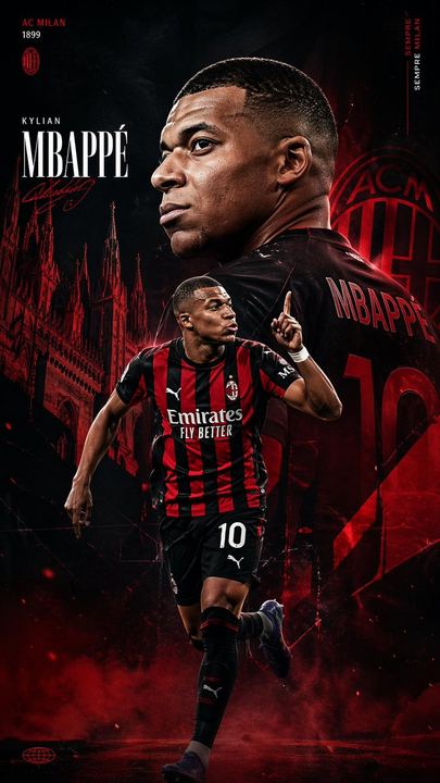 AC Milan Mbappé 转会海报
