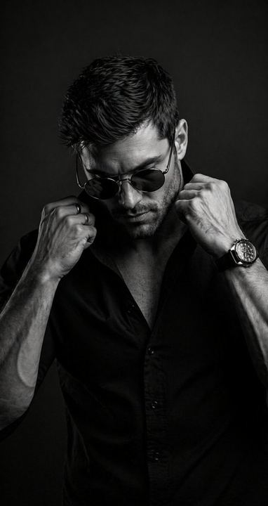 黑白电影感影棚肖像