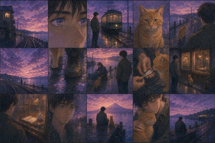 村上春树风格漫画提示词