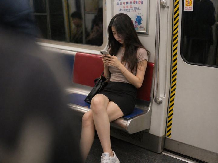 地铁抓拍照片提示词