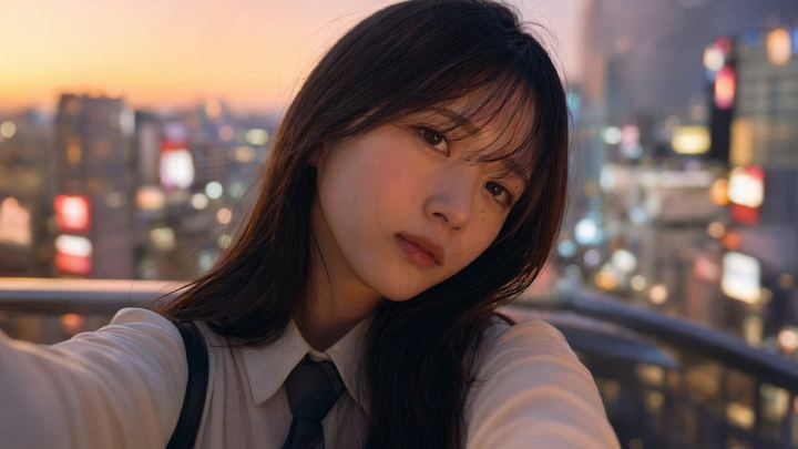 情绪化的日本学生自拍