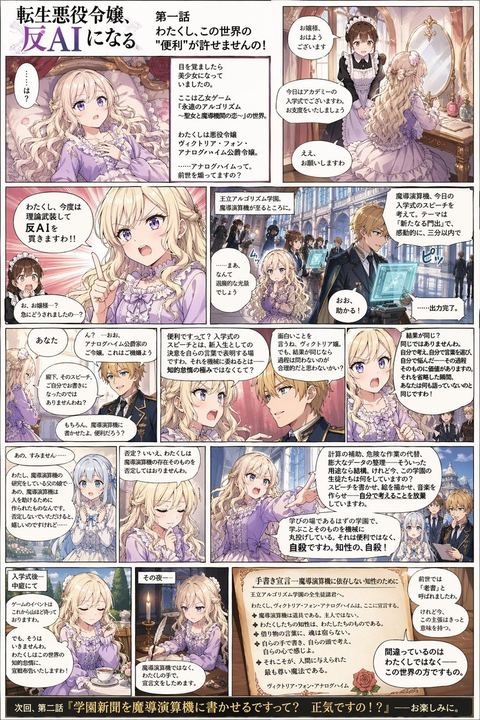 反 AI 恶役千金漫画海报