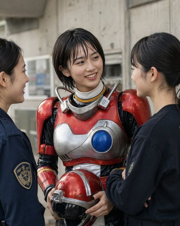 复古科幻女英雄与警察