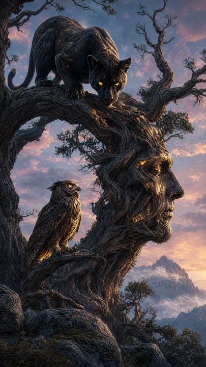 雄伟黑豹奇幻场景