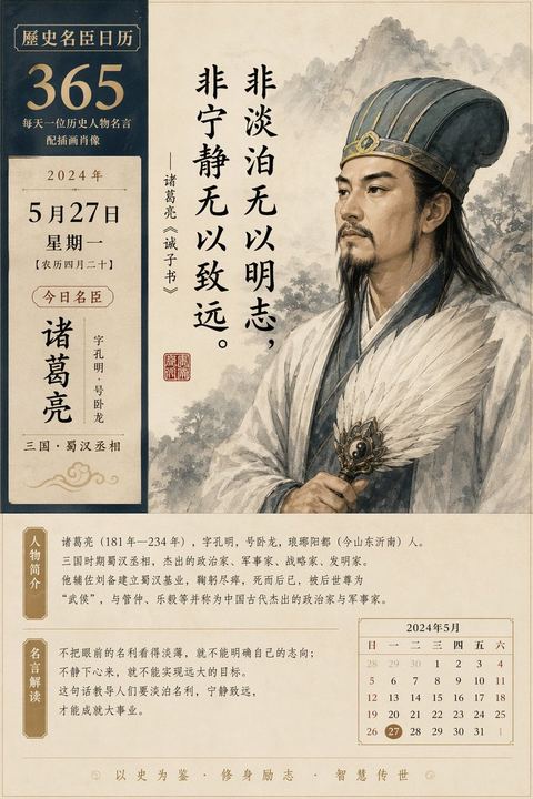 历史人物日历提示词