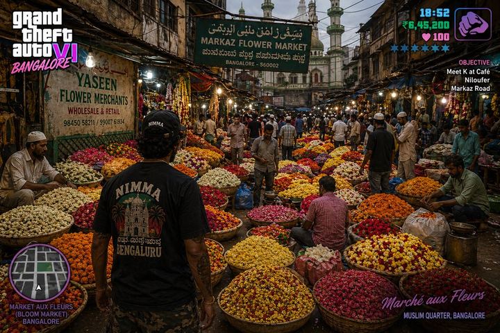 班加罗尔花卉市场的 GTA 6