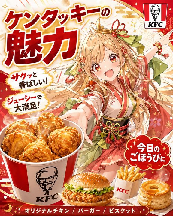 动漫风 KFC 公主宣传海报