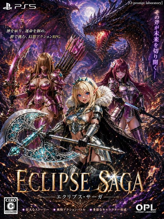 暗黑奇幻风格 PS5 RPG 游戏封面艺术