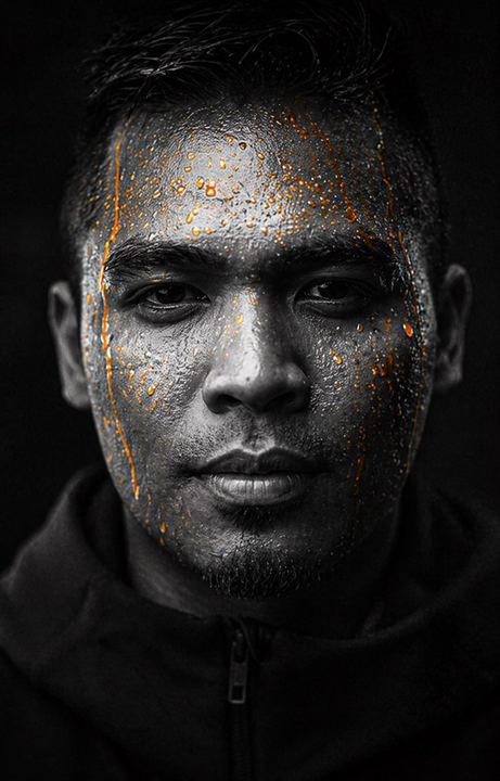 深色佳得乐风格肖像