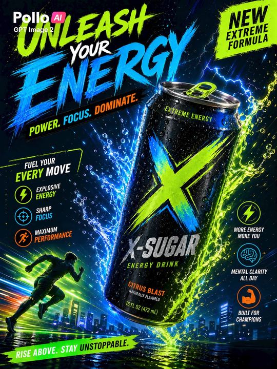 Neon Energy Drink 运动海报